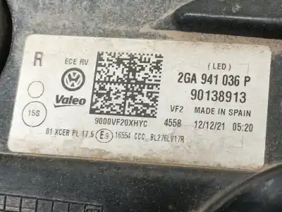 Pezzo di ricambio per auto di seconda mano faro anteriore destro per volkswagen t-roc (a11, d11) 1.0 tsi riferimenti oem iam 2ga941774  2ga941036p