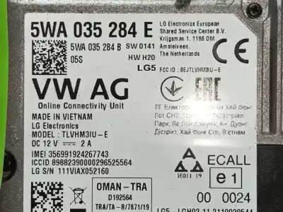 Second-hand car spare part electronic module for volkswagen t-roc (a11, d11) 1.0 tsi oem iam references 5wa035284g  5wa035284e