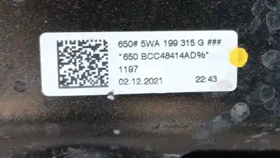Second-hand car spare part front axle for volkswagen t-roc (a11, d11) 1.0 tsi oem iam references 5wa199315f  5wa199315g