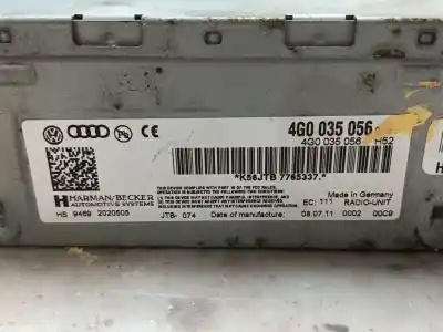 Peça sobressalente para automóvel em segunda mão sistema de áudio / rádio cd por audi a4 b8 (8k2) 2.0 tfsi referências oem iam 4g0035056  94692020505