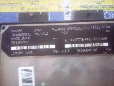 Peça sobressalente para automóvel em segunda mão CENTRALINA DE MOTOR UCE por PEUGEOT PARTNER (S1)  Referências OEM IAM R04080024E  9650360180