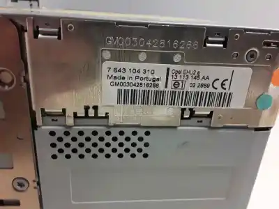 Second-hand car spare part audio system / radio cd for opel combo familiar oem iam references 7643104310  