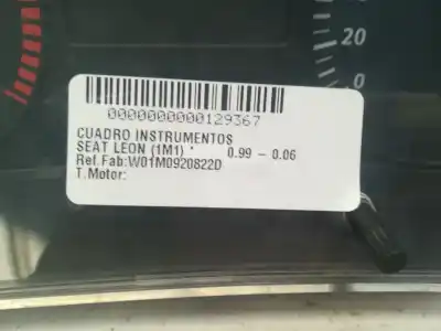 Second-hand car spare part dashboard for seat leon (1m1) * oem iam references w01m0920822d  