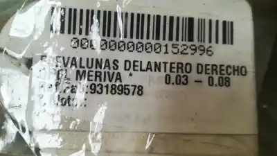 Peça sobressalente para automóvel em segunda mão elevador de vidros dianteiro direito por opel meriva * referências oem iam 93189578  