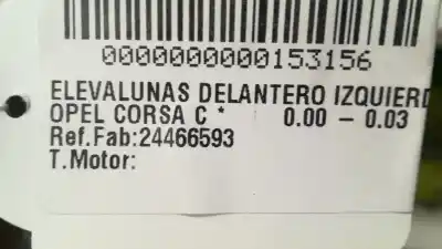 Peça sobressalente para automóvel em segunda mão elevador de vidros dianteira esquerda por opel corsa c corsa c referências oem iam 24466593  