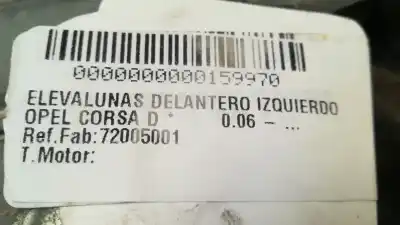 Second-hand car spare part driver left window regulator for opel corsa d s-d pd11 oem iam references 72005001  