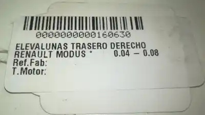 Pezzo di ricambio per auto di seconda mano alzacristalli posteriore destro per renault modus * riferimenti oem iam   