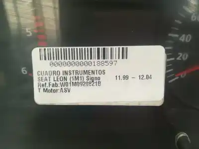 Автозапчастина б/у панель інструментів для seat leon (1m1) 1.9 tdi посилання на oem iam w01m0920821b  
