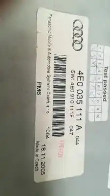 Автозапчастина б/у аудіо система / радіо cd для audi a8 (4e2) 3.0 tdi quattro посилання на oem iam 4e0035111a  