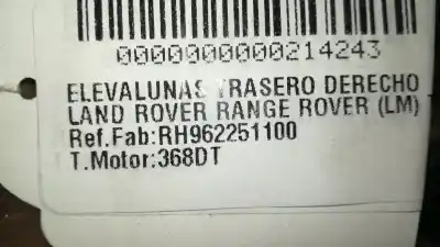 Автозапчастина б/у регулятор скла заднього правого для land rover range rover (lm) tdv8 hse посилання на oem iam rh962251100  