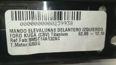 Second-hand car spare part left front power window switch for ford kuga (cbv) titanium oem iam references 8m5t14a132ac  
