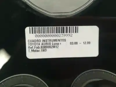 Peça sobressalente para automóvel em segunda mão quadrante por toyota auris luna+ referências oem iam 8380002m12  
