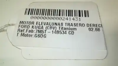 Peça sobressalente para automóvel em segunda mão motor elevador vidro traseiro direito por ford kuga (cbv) titanium referências oem iam 7m5t-14b534 cd  