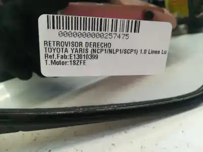 Автозапчастина б/у правий задний огляд для toyota yaris (ncp1/nlp1/scp1) 1.0 linea luna посилання на oem iam e13010399  