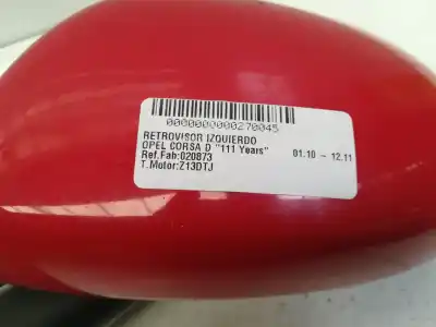 Pezzo di ricambio per auto di seconda mano specchio sinistro per opel corsa d ´´111 years´´ riferimenti oem iam e1020873  