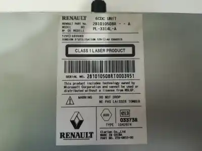 Second-hand car spare part audio system / radio cd for renault latitude initiale 241 cv / 177 kw oem iam references 281010508r  