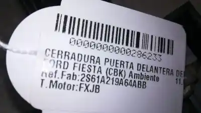 Peça sobressalente para automóvel em segunda mão fechadura da porta dianteira direita por ford fiesta (cbk) ambiente referências oem iam 2s61a219a64abb  