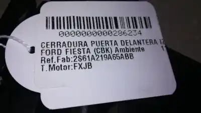 Peça sobressalente para automóvel em segunda mão fechadura da porta dianteira esquerda por ford fiesta (cbk) ambiente referências oem iam 2s61a219a65abb  