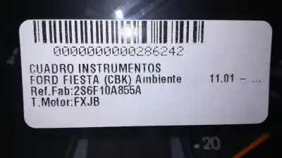 Peça sobressalente para automóvel em segunda mão quadrante por ford fiesta (cbk) ambiente referências oem iam 2s6f10a855a  