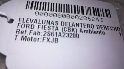 Peça sobressalente para automóvel em segunda mão elevador de vidros dianteiro direito por ford fiesta (cbk) ambiente referências oem iam 2s61a23200  