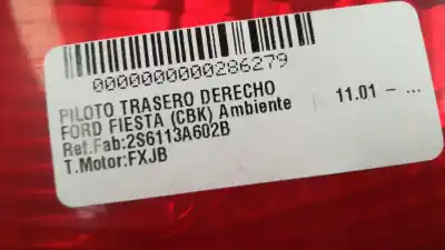 Peça sobressalente para automóvel em segunda mão farolim traseiro direito por ford fiesta (cbk) ambiente referências oem iam 2s6113a602b  