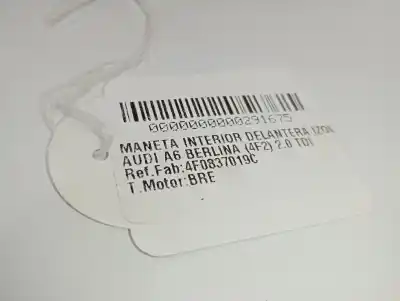 Автозапчастина б/у ліва передня внутрішня ручка для audi a6 c6 (4f2) 2.0 tdi посилання на oem iam 4f0837019c  