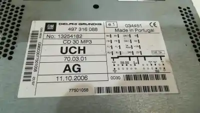 Pezzo di ricambio per auto di seconda mano impianto audio / radio cd per opel corsa d ´´111 years´´ riferimenti oem iam 497316088  