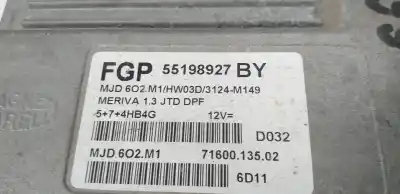 Second-hand car spare part Ecu Engine Control for OPEL MERIVA Blue Line OEM IAM references 55198927BY  