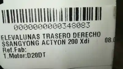 Pezzo di ricambio per auto di seconda mano alzacristalli posteriore destro per ssangyong actyon 200 xdi riferimenti oem iam   