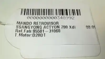 Peça sobressalente para automóvel em segunda mão comutador de espelhos retrovisores por ssangyong actyon 200 xdi referências oem iam 8550131060  
