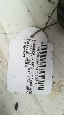 Pezzo di ricambio per auto di seconda mano radiatore riscaldamento/aria condizionata per audi a4 b6 (8e2) 1.9 tdi riferimenti oem iam 8e0121251l  