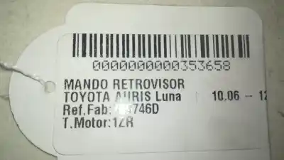 Peça sobressalente para automóvel em segunda mão comutador de espelhos retrovisores por toyota auris luna referências oem iam 769746d  