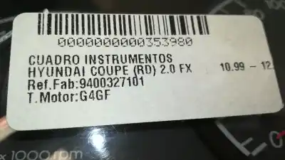 Peça sobressalente para automóvel em segunda mão quadrante por hyundai coupe (rd) 2.0 fx referências oem iam 9400327101  