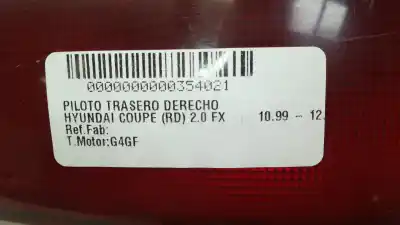 Second-hand car spare part right tailgate light for hyundai coupe (rd) 2.0 fx oem iam references   