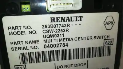 Second-hand car spare part multifunction switch for renault latitude initiale 241 cv / 177 kw oem iam references 253b07743r