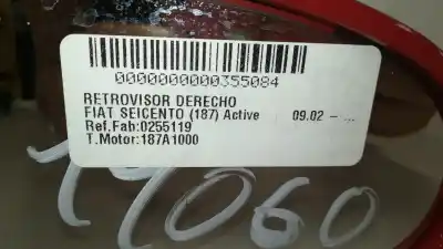 Pezzo di ricambio per auto di seconda mano retrovisore destro per fiat seicento (187) active riferimenti oem iam 0255119