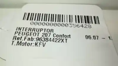 Автозапчасти б/у выключатель за PEUGEOT 207 Confort ссылки OEM IAM 96384422XT  