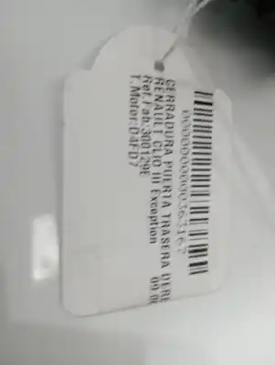 Peça sobressalente para automóvel em segunda mão fechadura da porta traseira direita por renault clio iii exception referências oem iam 300129e  