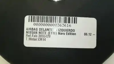 Peça sobressalente para automóvel em segunda mão airbag dianteiro esquerdo por nissan note (e11e) naru edition 88 cv / 65 kw referências oem iam 3055429  