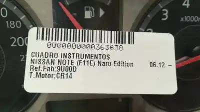Peça sobressalente para automóvel em segunda mão quadrante por nissan note (e11e) naru edition 88 cv / 65 kw referências oem iam 9u00d  