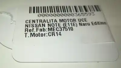 Second-hand car spare part ecu engine control for nissan note (e11e) naru edition 88 cv / 65 kw oem iam references mec37510  