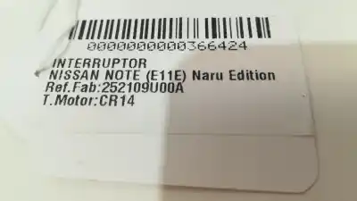 Peça sobressalente para automóvel em segunda mão trocar por nissan note (e11e) naru edition 88 cv / 65 kw referências oem iam 252109u00a