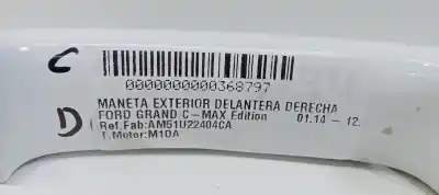 Автозапчастина б/у зовнішня ручка передня прав для ford grand c-max edition посилання на oem iam am51u22404ca  