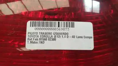Second-hand car spare part left tailgate light for toyota corolla (_e12_) 1.4 d (nde120_) oem iam references 81560 02300  