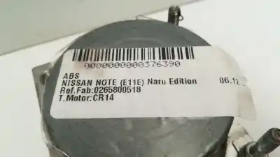 Peça sobressalente para automóvel em segunda mão abs por nissan note (e11e) naru edition 88 cv / 65 kw referências oem iam 0265800518  