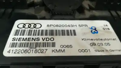 Peça sobressalente para automóvel em segunda mão comando de sofagem (chauffage / ar condicionado) por audi a3 (8p1) 2.0 tdi 16v referências oem iam 8p0820043h  