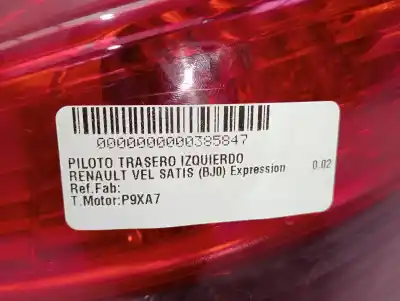 Second-hand car spare part left tailgate light for renault vel satis (bj0) expression oem iam references   