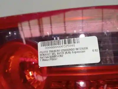 Second-hand car spare part interior left tailgate light for renault vel satis (bj0) expression oem iam references 8200014362  