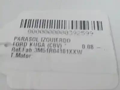 Peça sobressalente para automóvel em segunda mão pára-sol esquerdo por ford kuga (cbv) * referências oem iam 3m51r04101xxw  