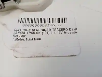 Peça sobressalente para automóvel em segunda mão cinto de segurança traseiro direito por lancia ypsilon (101) 1.4 16v oro (10.2006->) referências oem iam   